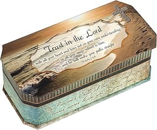 Cottage Garden Trust in The Lord Footprints in The Sand Design Jewelry Music Box - Plays Song How Great Thou Art image