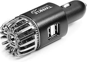 Car Air Purifier Ionizer - 12V Plug-in Ionic Anti-Microbial Car Deodorizer with Dual USB Charger - Smoke Smell, Pet and Food Odors, Allergens, Viruses Eliminator for Car (Matte Black) image