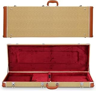 Ktaxon Electric Guitar Hard Case, Rectangle Wooden Standard 39-Inch Electric Guitars Hard-Shell Protective Carrying Case for KST/KTL/170 Model with Lock Latch Padding (Yellow)