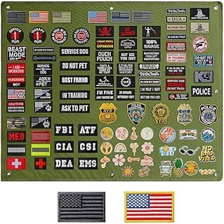 Tactical Patch Display Panel Holder Board, Military Patches Display Organizer for Collection Army Combat Morale Emblems, Green Middle Size image
