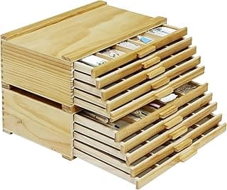 Trademark Innovations Artist Storage, Art Containers for Organizing, Art Supplies Storage, 10-Drawer Wood image
