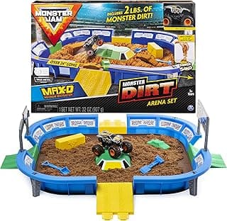 Monster Dirt Arena 24-inch Playset with 2lbs of Monster Dirt and Exclusive 1:64 Scale Die-Cast Monster Jam Truck image