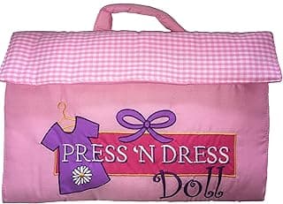 Personalized Dress-Up Press 'n Dress Doll Set with Carry Case and Effortless Press-On Outfits Fabric Costume Outfit Pretend Play Toy Set