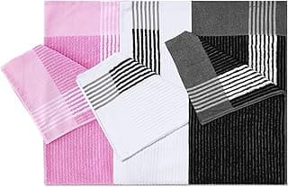 Buryeah 2 Pieces Golf Towel 22 x 44 Inch Cotton Golf Caddy Towel Camping Large for Caddies Golfers Tour Players Club with Stripe, 2 Colors