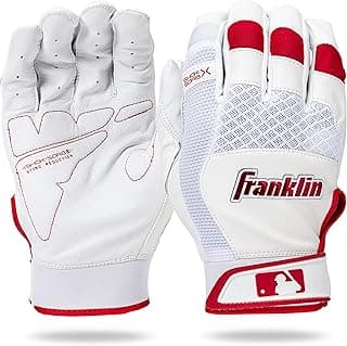 Franklin Sports MLB Baseball Batting Gloves - Shok-Sorb X Batting Gloves for Baseball + Softball - Adult + Youth Padded Non-Sting Batting Glove Pairs - Multiple Colors + Sizes image