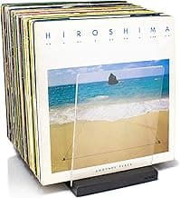Premium Vinyl Record Storage - a Mid-Century Style Record Holder, 60-70 LP Capacity - Complements Any Record Player (Black) image