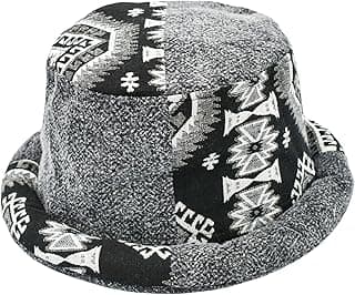 Black and Grey Bucket Hat, Bucket Hat Men, Bucket Hat Women, Boho Hat Men, Roll Brim Hat Men, Hippie Hat for Men, Funky Hat for Men image