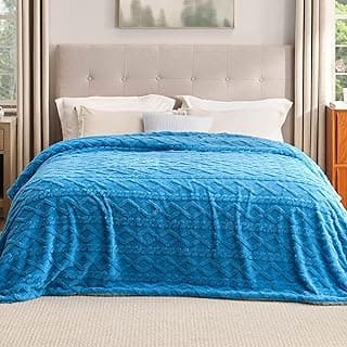 Bedsure Sherpa King Size Blanket for Bed- Fleece Soft Cozy Fuzzy Cable Blankets for Women, Thick Warm for Winter and All Seasons, Horizon Blue 108x90 Inches image