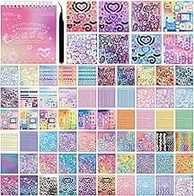 3500Pcs Korean Stickers for Kpop Photocards Decor Stickers Book Aesthetic Toploader Stickers Glitter Butterfly Sweetheart Ribbon Flower Alphabet Cute Scrapbook Stickers for DIY Card Art Crafts 60-Page image