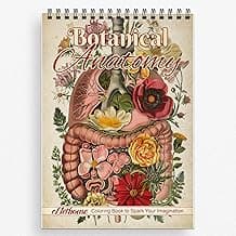 NETHOUSE Botanical Anatomy Spiral Coloring Book for Adult Relaxation & Stress Relief, 30 Calming Coloring Pages of Floral Anatomy, Botanical Illustrations, Organic Design, Detailed Plant Structures image