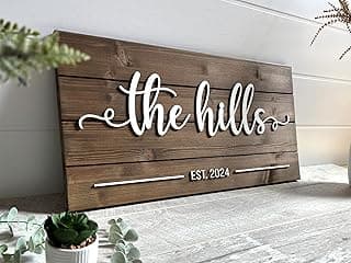 Custom Wood Sign, Personalized Family Name Sign, Anniversary Gift, Last Name Pallet Sign, Wedding Gift, Home Wall Decor image