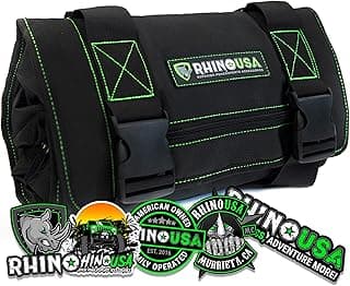 Rhino USA Tool Bag Roll - Heavy Duty Canvas Organizer Pouch for Tools - Ultimate Travel Tool Storage Kit for UTV, Car, Truck, 4x4 Offroad - Upgraded with Labeled & Removable Pouches - Secured for Life image