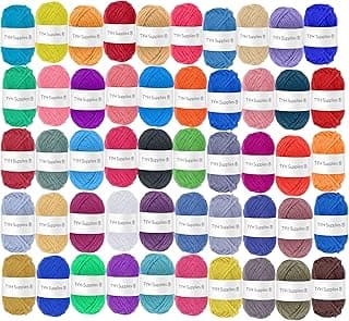 Yarn for Crocheting | 100% Acrylic Yarn | 50 Colors, 22 Yard Each | Medium Weight Crochet Yarn | Soft Hand Knitting Yarn | Knitting & Crochet Supplies | Assorted Yarn Set - 50-Pack | TYH Supplies image
