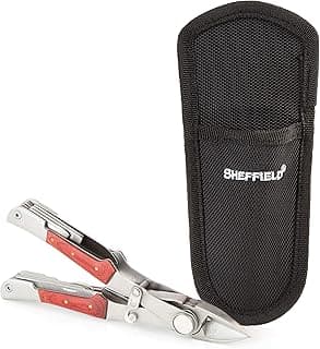 Sheffield 12704 Dual Head 15-In-1 Multi Tool, Perfect Camping Gadgets for Backpacking, EDC, hiking survival kit & more