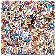 200pcs Cartoon Mix Stickers Pack, Cute Cartoon Princess Stickers for Water Bottles Laptop Luggage Phone,Cartoon Anime Stickers for Kids Teens Adult image