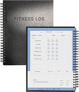 FitMate Fitness Journal, 160-page Spiral Workout Journal Log Book with Goal Setting, Fitness Planner Progress Tracking, Body Measurements, Calendar, and Detailed Exercise Planner, Waterproof image