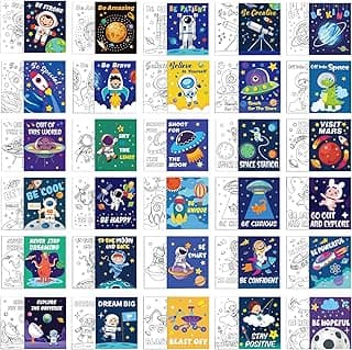 Tenceur 30 Pcs Pre Drawn Stretched Pre Drawn Canvas for Painting Coloring Preprinted Canvas to Paint for Adults Kids Party Favor DIY Art Supplies(Space,8 x 10 Inch) image