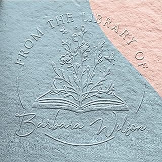 Book Embosser Personalized Stamp By Me | from The Library of | Ex Libris | Floral Book Stamp Personalized | Custom Library Stamp | Book Embosser Custom Self-Inking | Customize Your Name & Design image