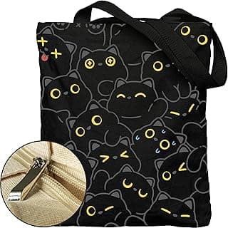 Tote Bag for Women, Large Two Sided Printing Tote Bags with Zipper, Cute Aesthetic Floral Canvas Tote with Pocket image