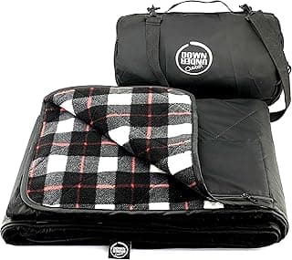DOWN UNDER OUTDOORS Large Waterproof Windproof Extra Thick 350 GSM Quilted Fleece Stadium Blanket, Camping Picnic Outdoor & Beach, Machine Washable 82 x 55 image