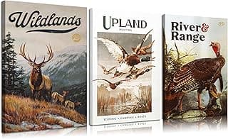 3pcs Wild Animal Canvas Wall Art Hunting Outdoorsy Wall Decor Pictures Nature Wilderness Deer Wild Duckturkey Posters Prints Gift for Hunter Dad for Living Room Bedroom Decoration Prepare to hang