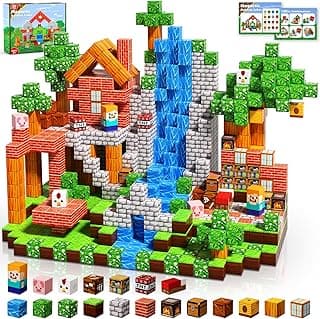 Magnetic Blocks - 100PCS Magnetic Building Blocks Cubes, Magnet Toys for Kids Age 3+, Toy Building Set for Kids, Magnets Stacking Construction Toys Birthday Gifts for Boys Girls Age 4-8, 8-12