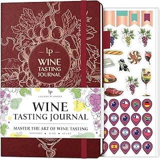 Legend Wine Tasting Journal – Wine Guide & Diary – Unique Accessories & Gifts for Wine Lovers, Women & Men, Eco Leather Notebook (Burgundy) image