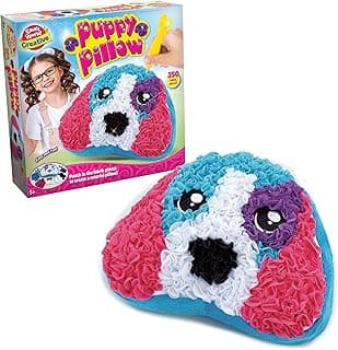 Small World Toys Plush Craft Puppy Pillow – DIY Plush Animal Kit with 350 Fabric Art Pieces, No-Sew Poke-in Art for Kids, Fun Learning Toy for Kids Ages 5+, Creative Gifts for Girls and Boys