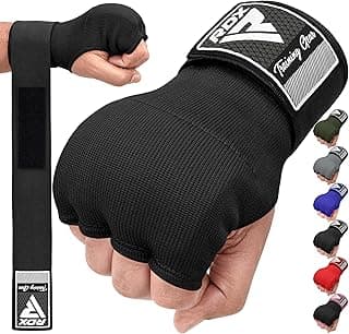 RDX Gel Boxing Hand Wraps Inner Gloves Men Women, Quick 100cm Long Wrist Straps, Elasticated Padded Fist Under Mitts Protection, Muay Thai MMA Kickboxing Martial Arts Punching Training Bandages image