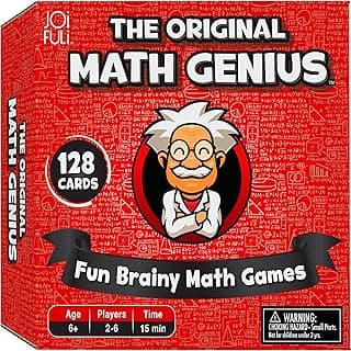 JOiFuli The Original Math Genius Card Game, STEM Educational Game Addition Subtraction Multiplication Division, Fun Card Game for Family, Learning Game Math Games for Kids 8-12 Ages 6-8 Years Old & Up image