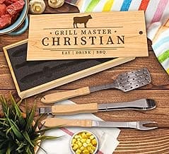 Personalized Grill Master BBQ Set - BBQ Grill Tool Set, Personalized Barbecue Set, Grilling Tools, Grilling Gifts, Custom Grilling Set image
