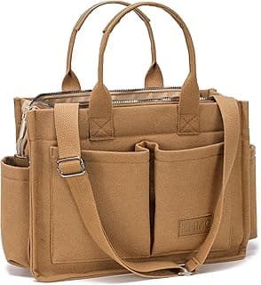 ZHMO Large Canvas Tote Bag for Women,Womens Laptop Work Book Bags Crossbody Purse Handbag Shoulder Travel Messenger Gym Totes image