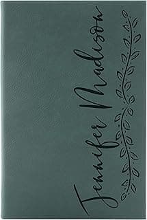 Personalized Leather Journal | Forest Green, 12 Design | w Text Notebook for Women, Men - Customized Journals to Write In for Women, Diary for Girls - Birthday, Best Friend, Mom, Dad, Office Gift image