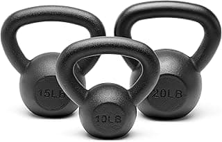 Powder Coated Solid Cast Iron Kettlebell Weights Set 5, 10 15, 20, 25, 30, 35, 40, 45 lbs all Combination image