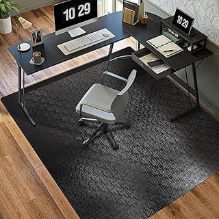 Office Chair Mat, TYDLE 50" x 65" Large Chair Mat for Hard Floor, Vinyl Chair Mat for Gaming Chairs, Slip Resistant Floor Protector Rolling Computer Desk Mat for Hardwood Floor, Black image
