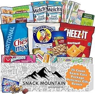 Snack Mountain Care Package (25 Count) Movie Night Basket Gift Set, Variety Box, College Snacks Care Package, Office Snacks, Movie Nights & Food Assortment, Small Snack Box, Family Night Gift Basket image
