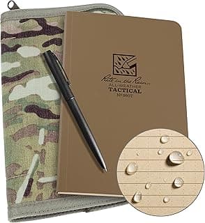 Rite in the Rain Weatherproof Tactical Field Kit: MultiCam CORDURA® Fabric Cover, 4.625" x 7.25" Tan Tactical Notebook, Weatherproof Pen (No. 980M-KIT) image