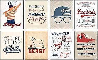 Baseball Themed Wall Art Decor Prints, No Frames (Set of 8) 8x10 inch Legends image