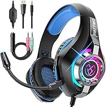 Gaming Headset for PC, Ps5, Switch, Mobile, Gaming Headphones for Nintendo with Noise Canceling Mic, Deep Bass Stereo Sound image