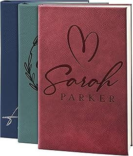 GIFTBYGIFTY Personalized Leather Journal Notebooks for Women | 12 Design, 9 Color - Burgundy | Custom Notebook for Women - Diary for Girls image