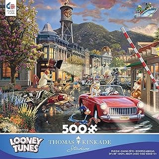 Thomas Kinkade - Looney Tunes - Backlot Shenanigans - 500 Piece Jigsaw Puzzle