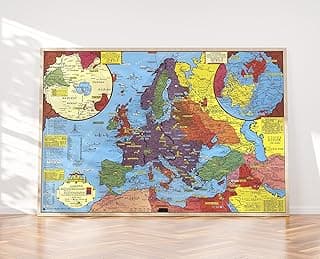 Historic Pictoric World War II map. by Stanley Turner, 1943 - Vintage Wall Art - 24in x 16in image