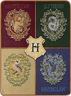 Northwest Harry Potter Micro Raschel Throw Blanket, 46" x 60", Botanical Houses image