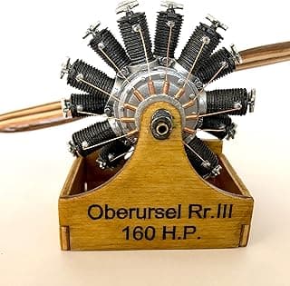 Model Airways Oberursel UR III 1:16 Scale Basswood and Metal Aircraft Engine Model Kit to Assemble | Made in USA image