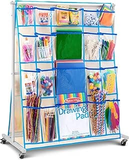 Craft Rolling Cart with Wheels - 40 Storage Pockets - Portable Organizer for Arts & Craft Supplies image