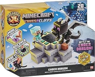 Treasure X Minecraft Caves & Cliffs Ender Dragon. Mine & Craft Character . Mine, Discover & Craft with 20 Levels of Adventure, Will You find The Real Gold Dipped Treasure?