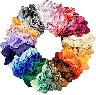 40 Pcs Hair Silk Scrunchies Satin Elastic Hair Bands Scrunchy Hair Ties Ropes Scrunchie for Women Girls Hair Accessories - 40 Assorted Colors Scrunchies