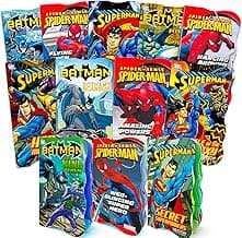 Superhero Board Books Ultimate Set Toddlers Kids -- Bundle with 12 Shaped Board Books Featuring Batman, Superman, Spiderman and More image