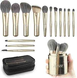 Travel Makeup Brush Set, 14 pcs Mini Makeup Brushes for Foundation, Powder, Eyeshadow, Highlight, Contour, Blush & Concealer, Small Makeup Brush Set Purse Size with Case image