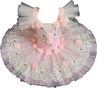 Leotards for Girls Ballet Dance Skirted Princess Dress Lace Rhinestone Ballet Tutu Costumes for Performance image